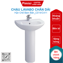 Chậu lavabo COTTO C014/C411 Wendy chân dài