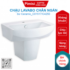 Chậu lavabo COTTO C01517/C4250 Tetragon chân ngắn