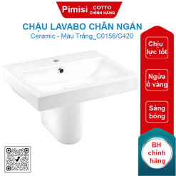 Chậu lavabo COTTO C0156/C420 chân ngắn