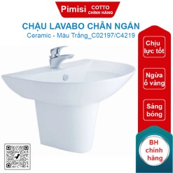 Chậu lavabo COTTO C02197/C4219 chân ngắn