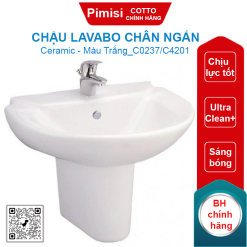 Chậu lavabo COTTO C0237/C4201 chân ngắn