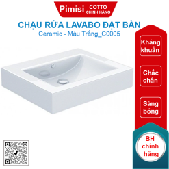 Chậu rửa mặt COTTO C0005 đặt bàn Kate
