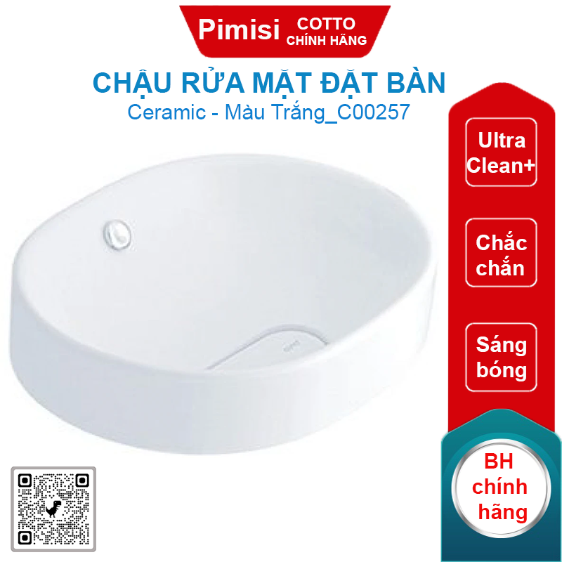 Chậu rửa mặt COTTO C00257 đặt bàn Olix
