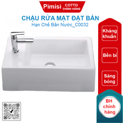 Chậu rửa mặt COTTO C0032 đặt bàn Space Solution