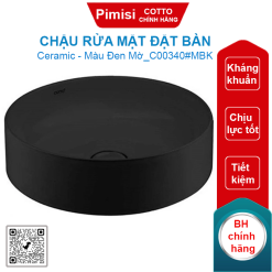 Chậu rửa mặt COTTO C00340#MBK đặt bàn màu đen