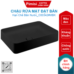 Chậu rửa mặt COTTO C00342#MBK đặt bàn Sensation Rectangle màu đen