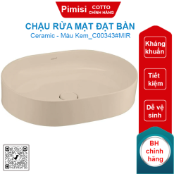 Chậu rửa mặt COTTO C00343#MIR đặt bàn màu kem