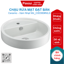 Chậu rửa mặt COTTO C00380#MLG đặt bàn màu xám mờ