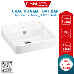 Chậu rửa mặt COTTO C003817#WH đặt bàn Geo Square