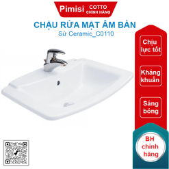 Chậu rửa mặt COTTO C0110 âm bàn dương vành Victor