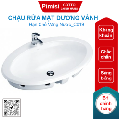 Chậu rửa mặt COTTO C019 dương vành Ellipse