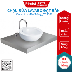 Chậu rửa mặt COTTO C02507 đặt bàn Dazzle