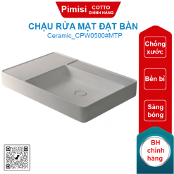 Chậu rửa mặt COTTO CPW0500#MTP đặt bàn 750x500 mm Quil