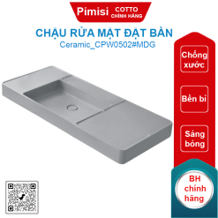 Chậu rửa mặt COTTO CPW0502#MDG đặt bàn 1200x500 mm Quil