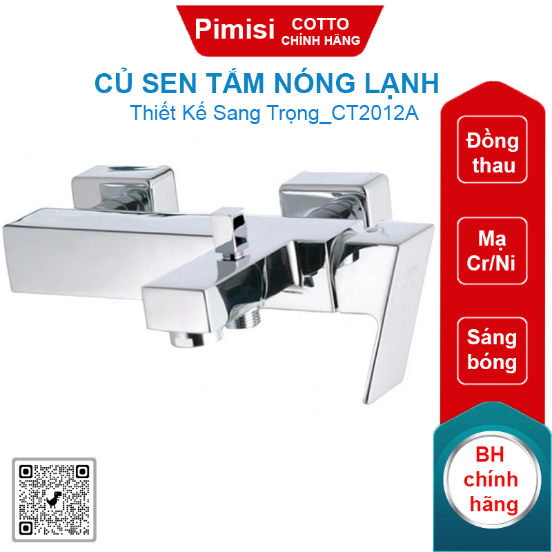 Củ sen tắm COTTO CT2012A Square nóng lạnh