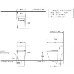 Alternative view of Bồn cầu COTTO C102807 1 khối xả nhấn