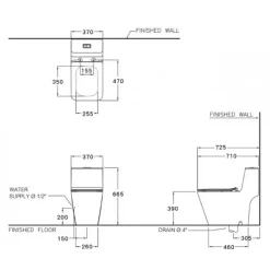 Alternative view of Bồn cầu COTTO C1032#MBK 1 khối xả nhấn màu đen