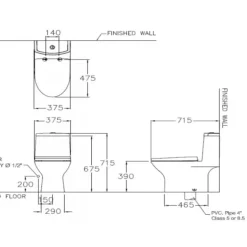 Alternative view of Bồn cầu COTTO C1053 1 khối nắp C91252 Micc xả nhấn