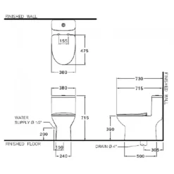 Alternative view of Bồn cầu COTTO C105507 1 khối xả nhấn