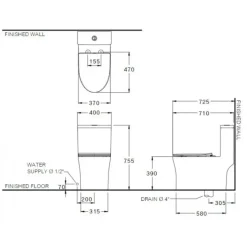 Alternative view of Bồn cầu COTTO C105607 1 khối xả nhấn