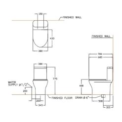 Alternative view of Bồn cầu COTTO C11007#MBK 1 khối xả nhấn màu đen