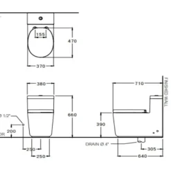 Alternative view of Bồn cầu COTTO CPW10007 MWH#BN2 1 khối xả nhấn Quil