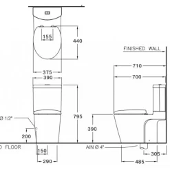 Alternative view of Bồn cầu COTTO C12247 2 khối Unique II xả nhấn