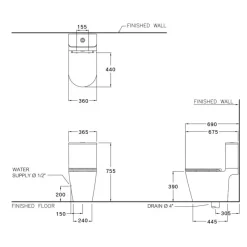 Alternative view of Bồn cầu COTTO C125117 2 khối Simply Connect xả nhấn