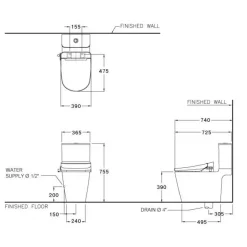 Alternative view of Bồn cầu COTTO C125317 2 khối xả nhấn