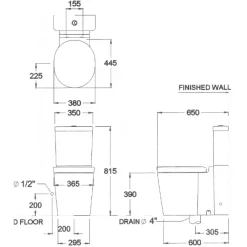Alternative view of Bồn cầu COTTO C12607 2 khối Opera xả gạt