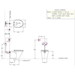 Alternative view of Bồn cầu COTTO C1322BI Munich II dùng van xả trực tiếp