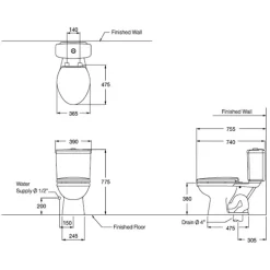 Alternative view of Bồn cầu COTTO C1371 2 khối Alex II xả nhấn