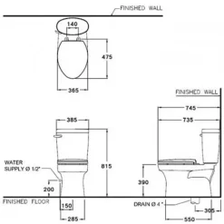 Alternative view of Bồn cầu COTTO C1388(CN1) 2 khối Timon