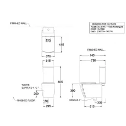Alternative view of Bồn cầu COTTO C16897 2 khối xả nhấn 3x3 R3