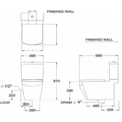 Alternative view of Bồn cầu COTTO C17087 2 khối Tetragon xả nhấn