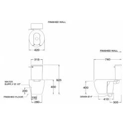 Alternative view of Bồn cầu COTTO SC6652 WH 2 khối dành cho người khuyết tật