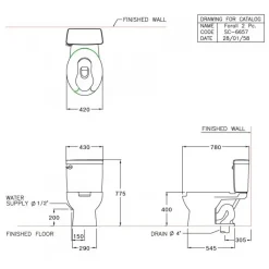 Alternative view of Bồn cầu COTTO SC6657 WH 2 khối Forall