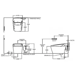 Alternative view of Bồn cầu thông minh COTTO C10217 Vizio tự động