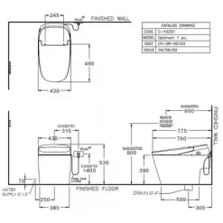 Alternative view of Bồn cầu thông minh COTTO C10257 Optimum