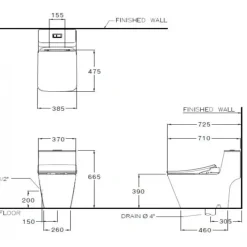 Alternative view of Bàn cầu COTTO C10327(CV8) nắp điện tử Simply Modish