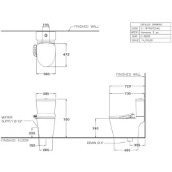 Alternative view of Bàn cầu COTTO C110507(CV6) nắp điện tử Harmony