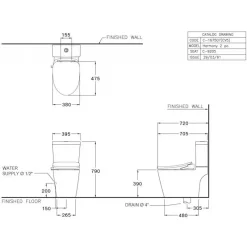 Alternative view of Bàn cầu COTTO C167507(CV5) nắp điện tử Harmony
