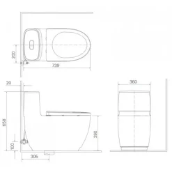 Alternative view of Bồn cầu INAX AC-1052/CW-S15VN nắp rửa cơ