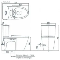 Alternative view of Bồn cầu INAX AC-602/CW-S15VN nắp rửa cơ