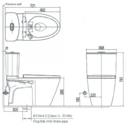 Alternative view of Bồn cầu INAX AC-602/CW-S32VN nắp rửa cơ