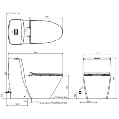Alternative view of Bồn cầu INAX AC-919R/CW-S15VN nắp rửa cơ