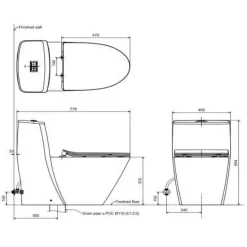 Alternative view of Bồn cầu INAX AC-919R/CW-S32VN nắp rửa cơ