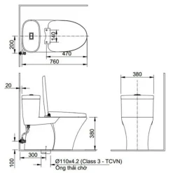 Alternative view of Bồn cầu INAX AC-959A/CW-S32VN nắp rửa cơ