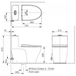 Alternative view of Bồn cầu INAX AC-989/CW-S32VN nắp rửa cơ