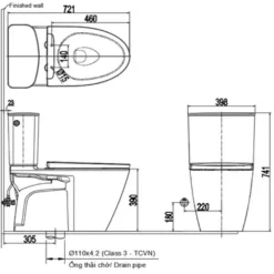 Alternative view of Bồn cầu INAX ACT-602/CW-S15VN 2 khối - Công nghệ xả tự động không chạm